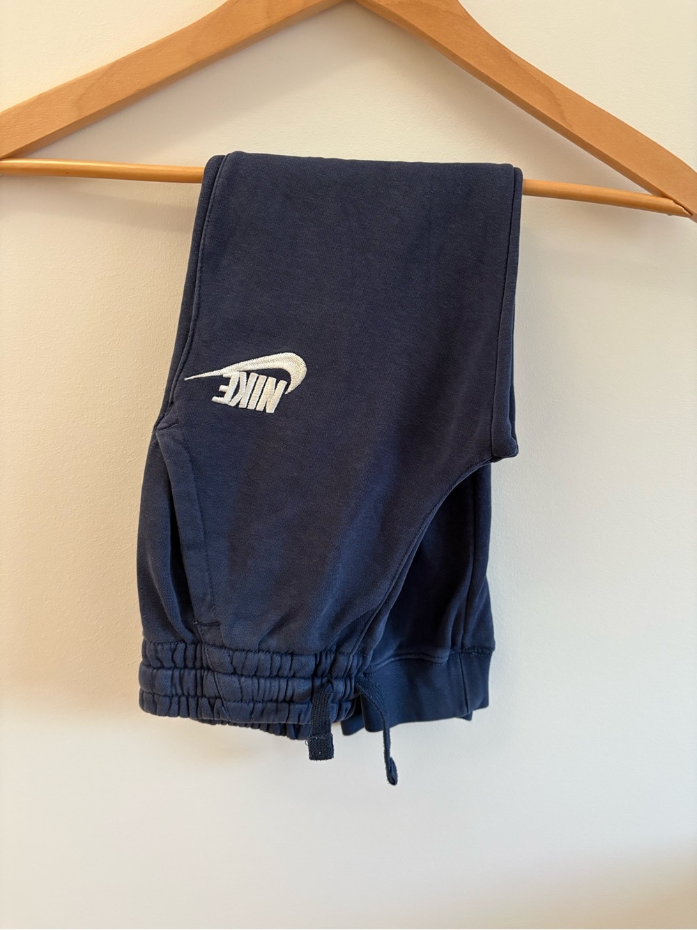 Nike Kids Navy Jogger Sweatpants with White Swoosh